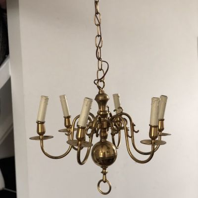 Люстра 6 рожков, латунь, Голландия