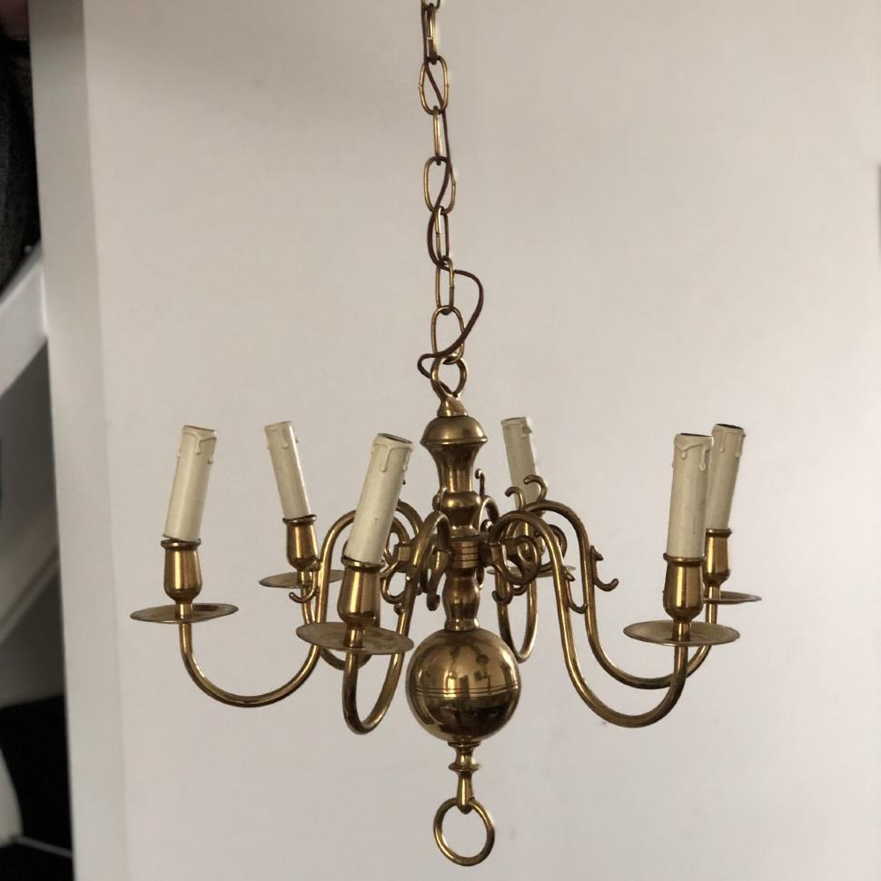 Люстра 6 рожков, латунь, Голландия