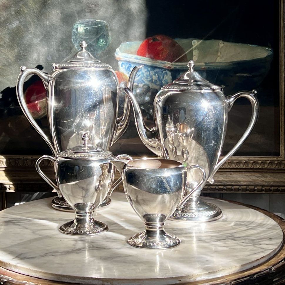 Чайник кофейник 1 л серебрение