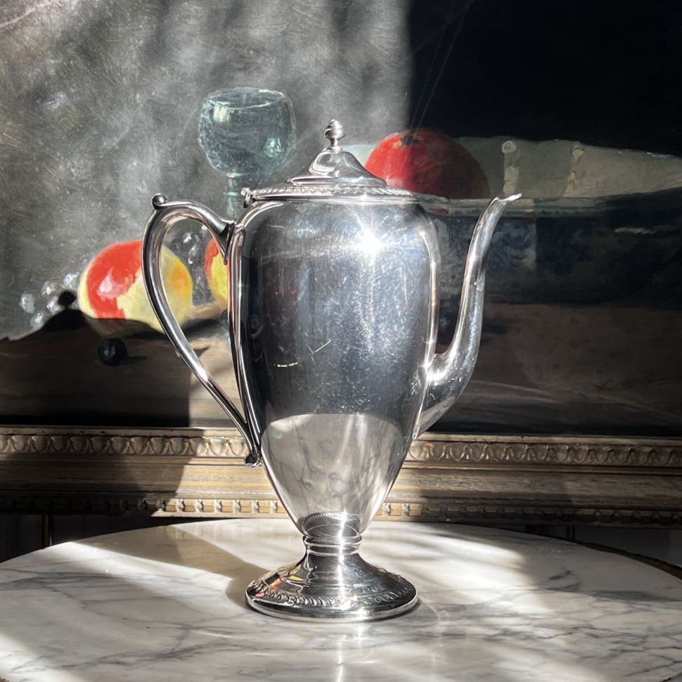 Чайник кофейник 1 л серебрение