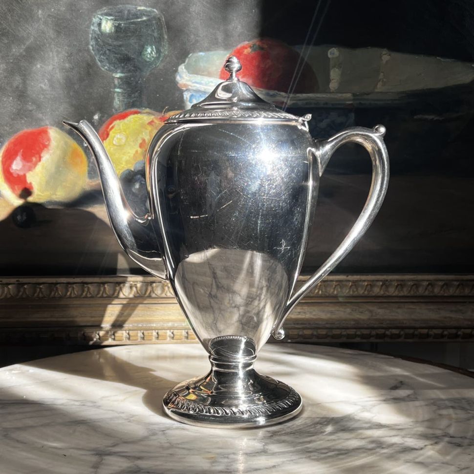 Чайник кофейник 1 л серебрение