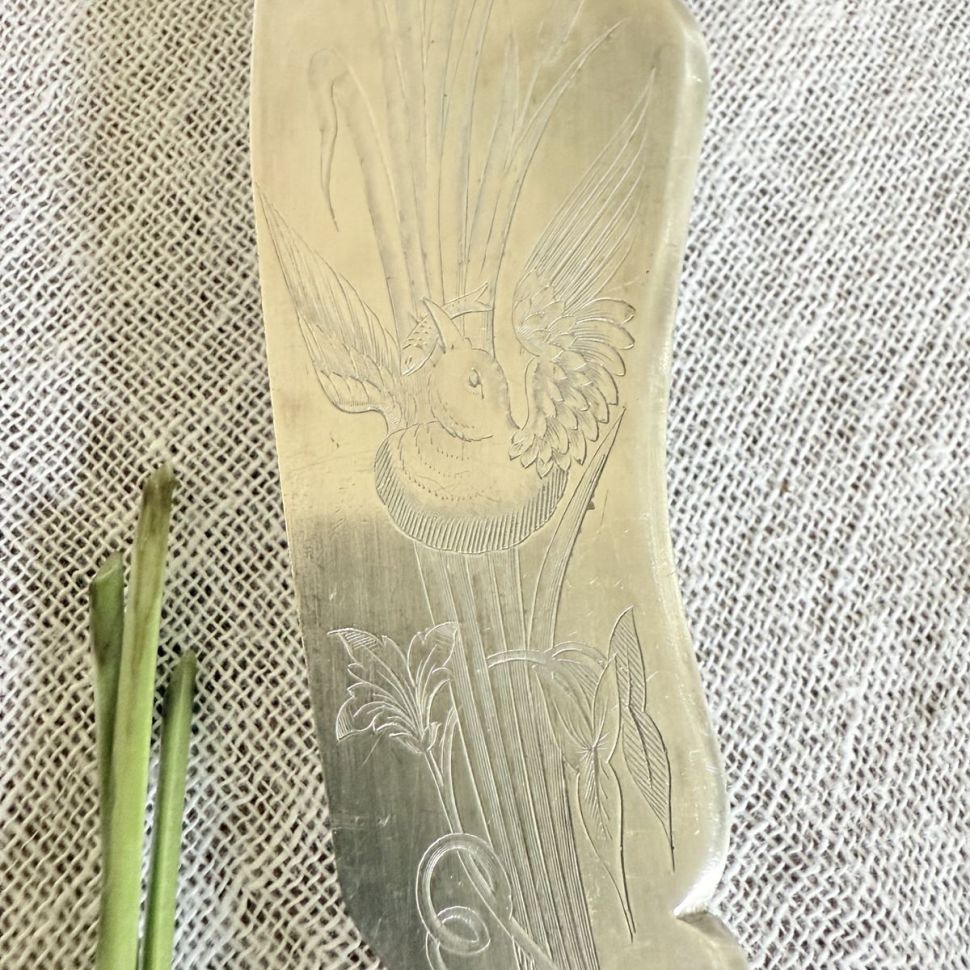 Вила и нож для рыбы Ercuis 31 см серебрение Арнуво Франция