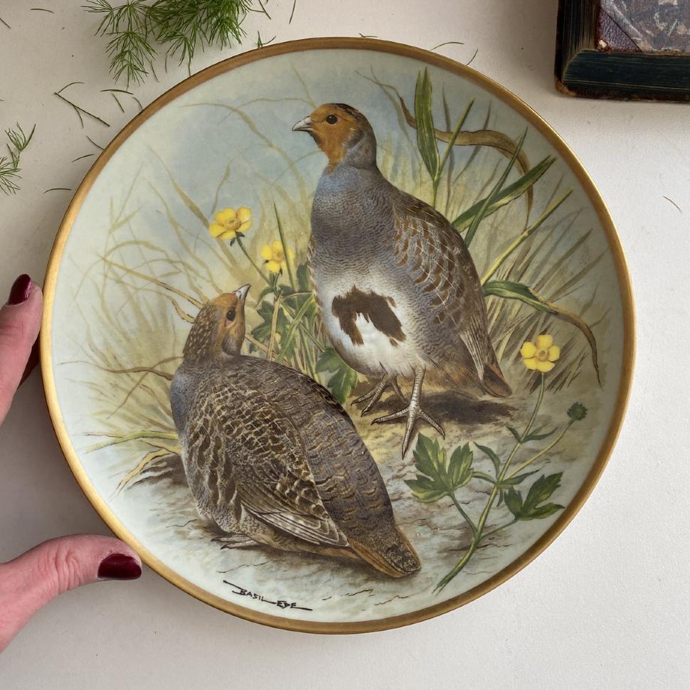 Тарелка Franklin Porcelain Gamebirds Limoges 23 см Common Partridge 1979