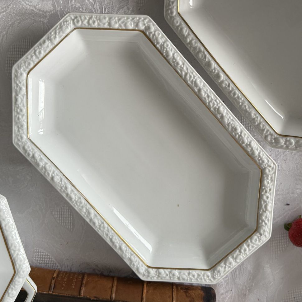 Блюдо Ph.Rosenthal Maria с золотой каймой 33 см Германия 1927 г  