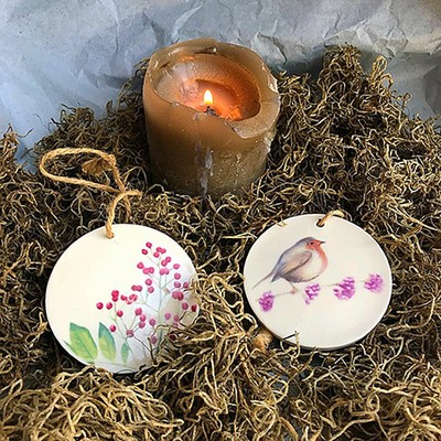 Подвес Снегирь фарфор 