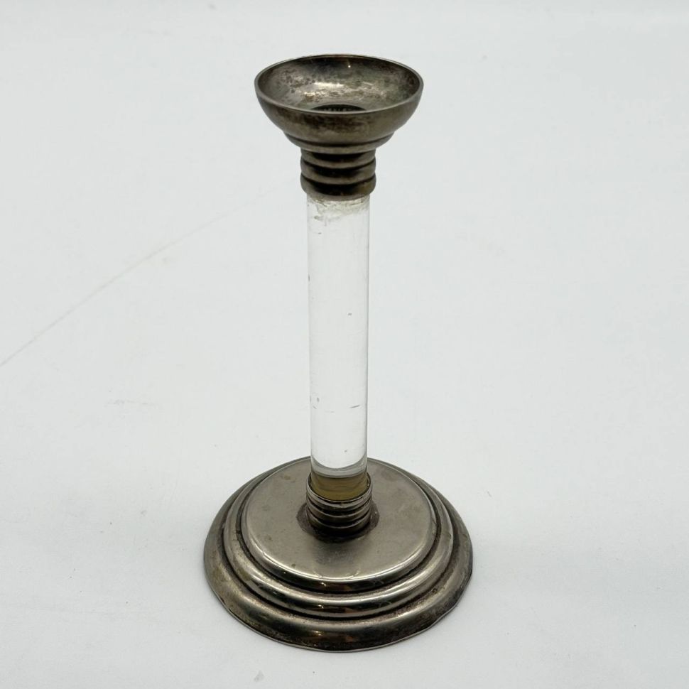 Подсвечник Колонна 21 см мельхиор бакелит