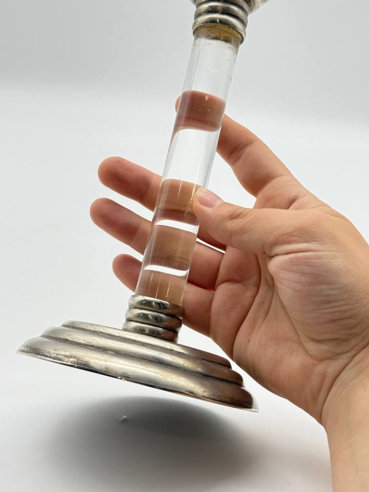 Подсвечник Колонна 21 см мельхиор бакелит