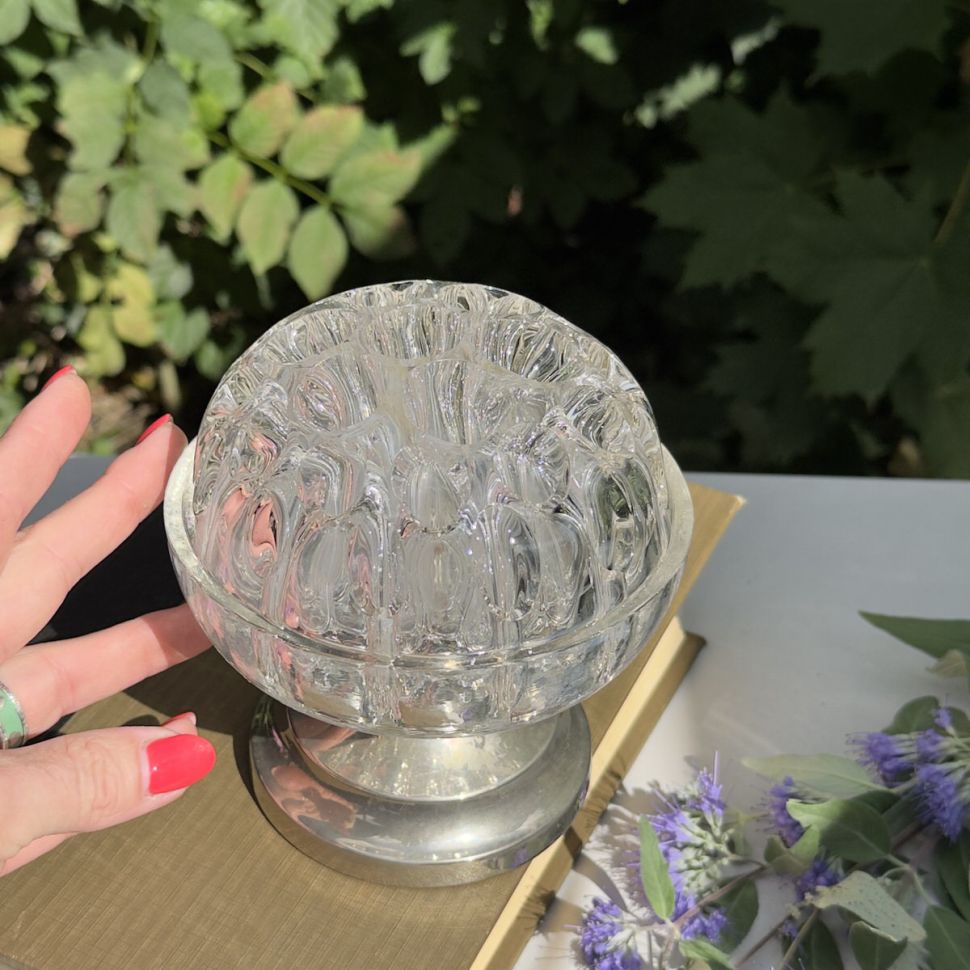 Роузбол Пикфлер 14 см стекло серебрение Франция