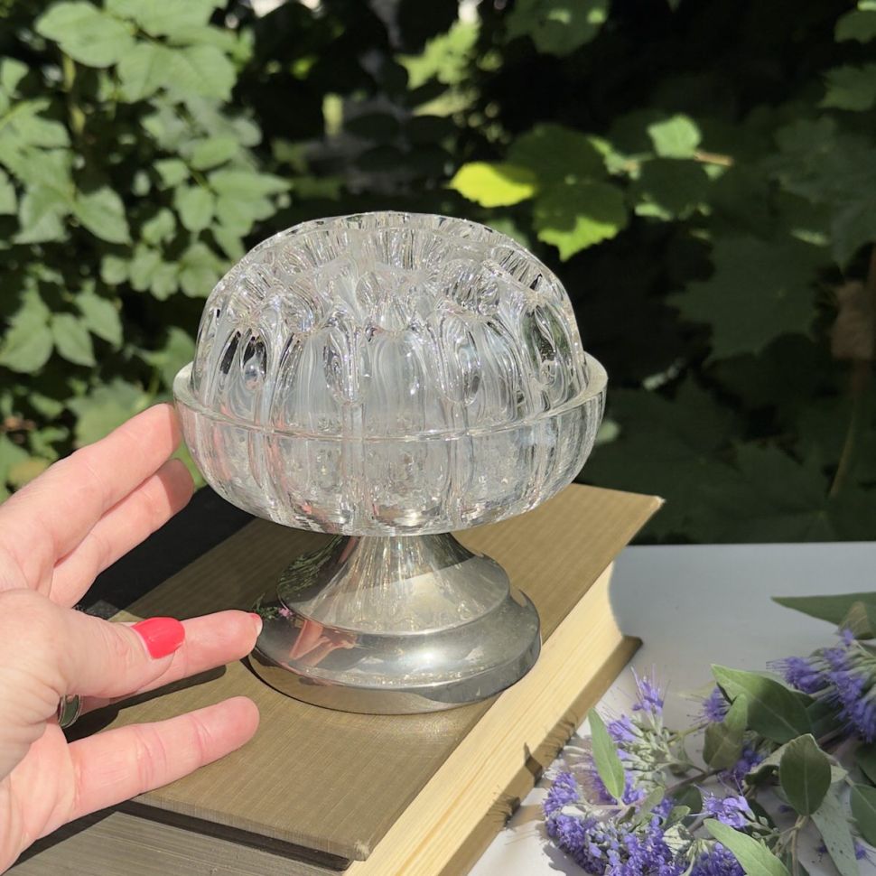 Роузбол Пикфлер 14 см стекло серебрение Франция