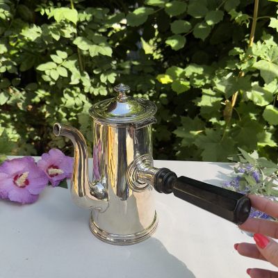 Кофейник шоколадник 1,3 л серебрение дерево Франция