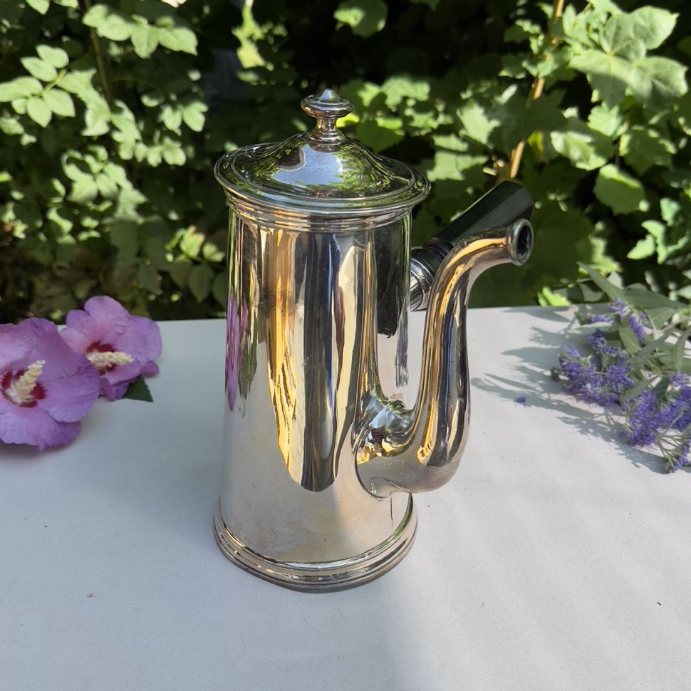 Кофейник шоколадник 1,3 л серебрение дерево Франция