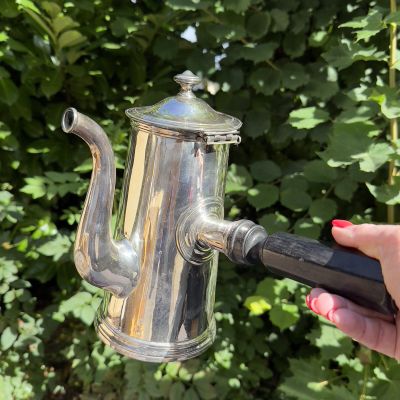 Кофейник шоколадник 1,3 л серебрение дерево Франция