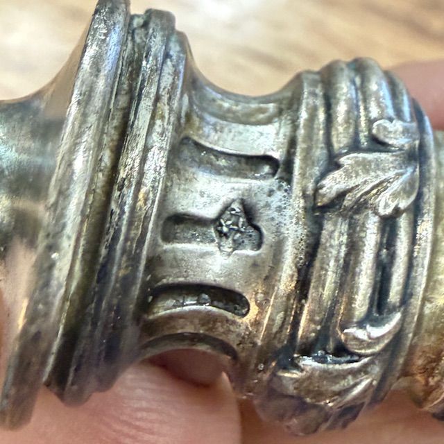 Вилка и нож набор сервировочный ручка серебро Франция