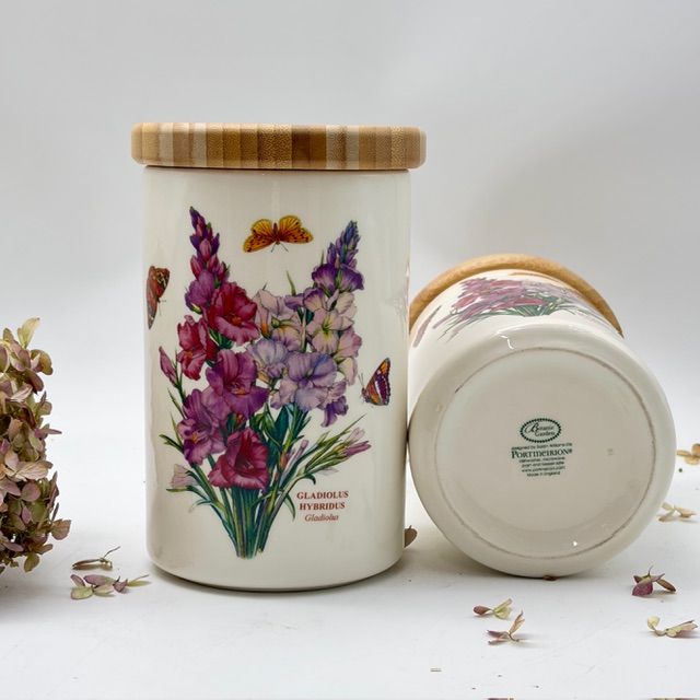 Банка с бамбуковой крышкой Portmeirion Botanic Garden Gladiolus 18 см Портмерион Англия 