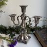 Подсвечник на три свечи 28 см серебрение Нидерланды
