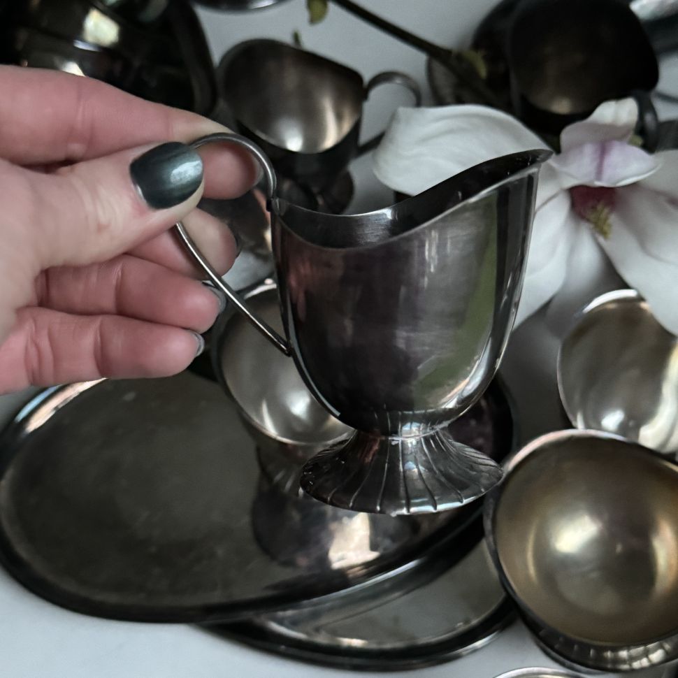 Молочник кувшинчик 100 мл мельхиор патина 