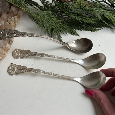 Ложка сервировочная Хильдесхаймская роза 18 см мельхиор