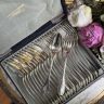 Вилка и ложка набор Christofle 21 см серебрение Франция XIX в.