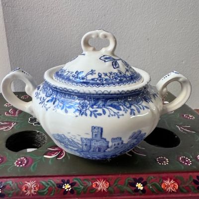 Сахарница ВиллеройБох Burgenland синий 13 см фарфор Германия