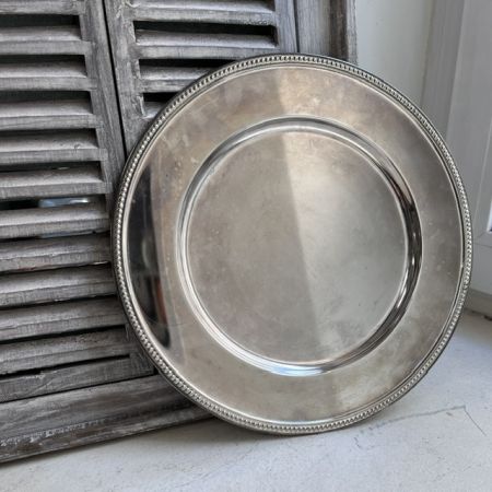Блюдо поднос подставка под тарелку 31 см сталь серебрение