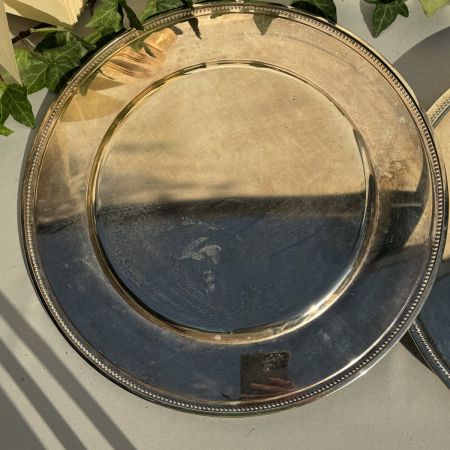 Блюдо поднос подставка под тарелку 31 см сталь серебрение
