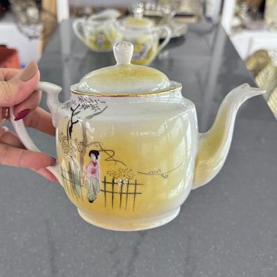 Чайник Гейши и рикша 850 мл фарфор Япония