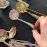 Ложка ситечко Ракушка 13 см серебрение 