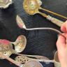 Ложка ситечко Ракушка 13 см серебрение 