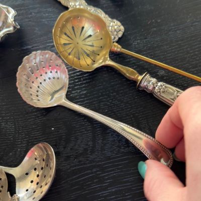 Ложка ситечко Ракушка 13 см серебрение