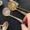 Ложка ситечко Ракушка 13 см серебрение 