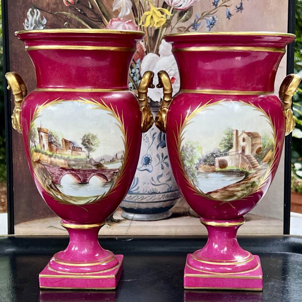 Ваза парная в стиле Ампир 28 см Франция 19 век