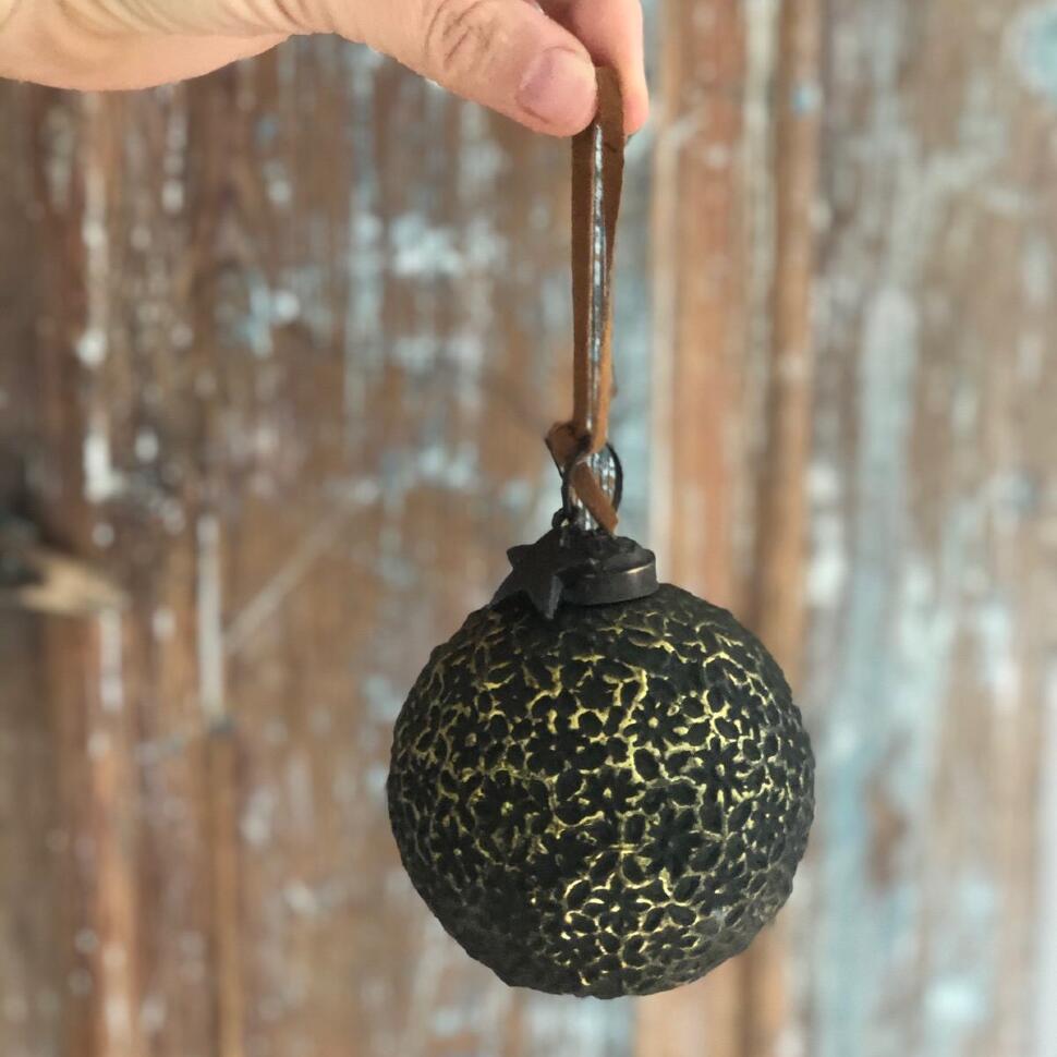 Шар елочный 8 см золото стекло