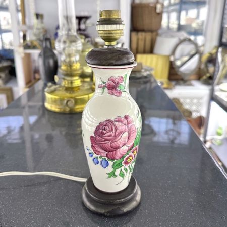 Лампа настольная Розы 25 см фарфор дерево