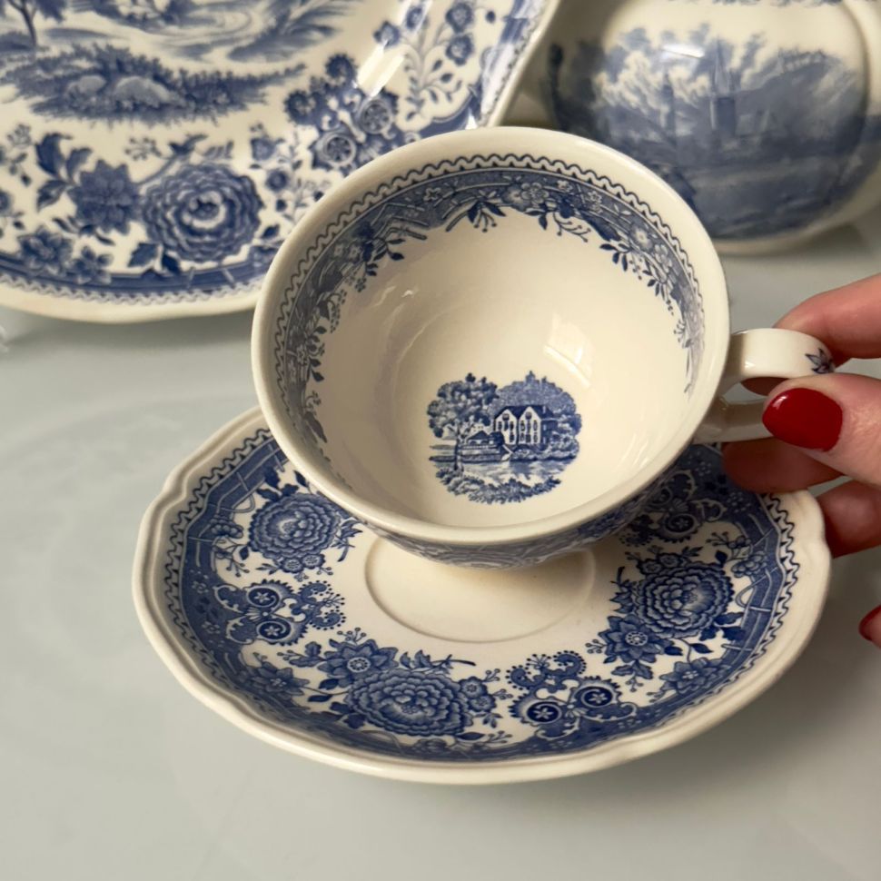 Чайная пара ВиллеройБох Burgenland синий 220 мл Германия