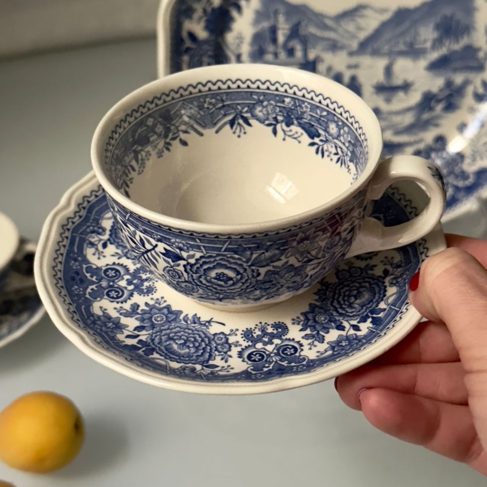 Чайная пара ВиллеройБох Burgenland синий 220 мл Германия