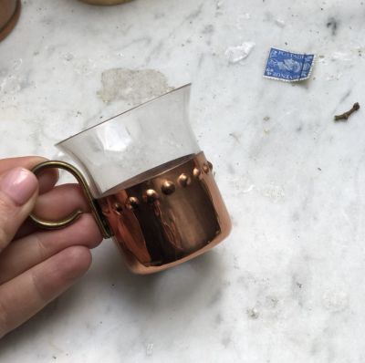 Стакан в подстаканнике кружка медь