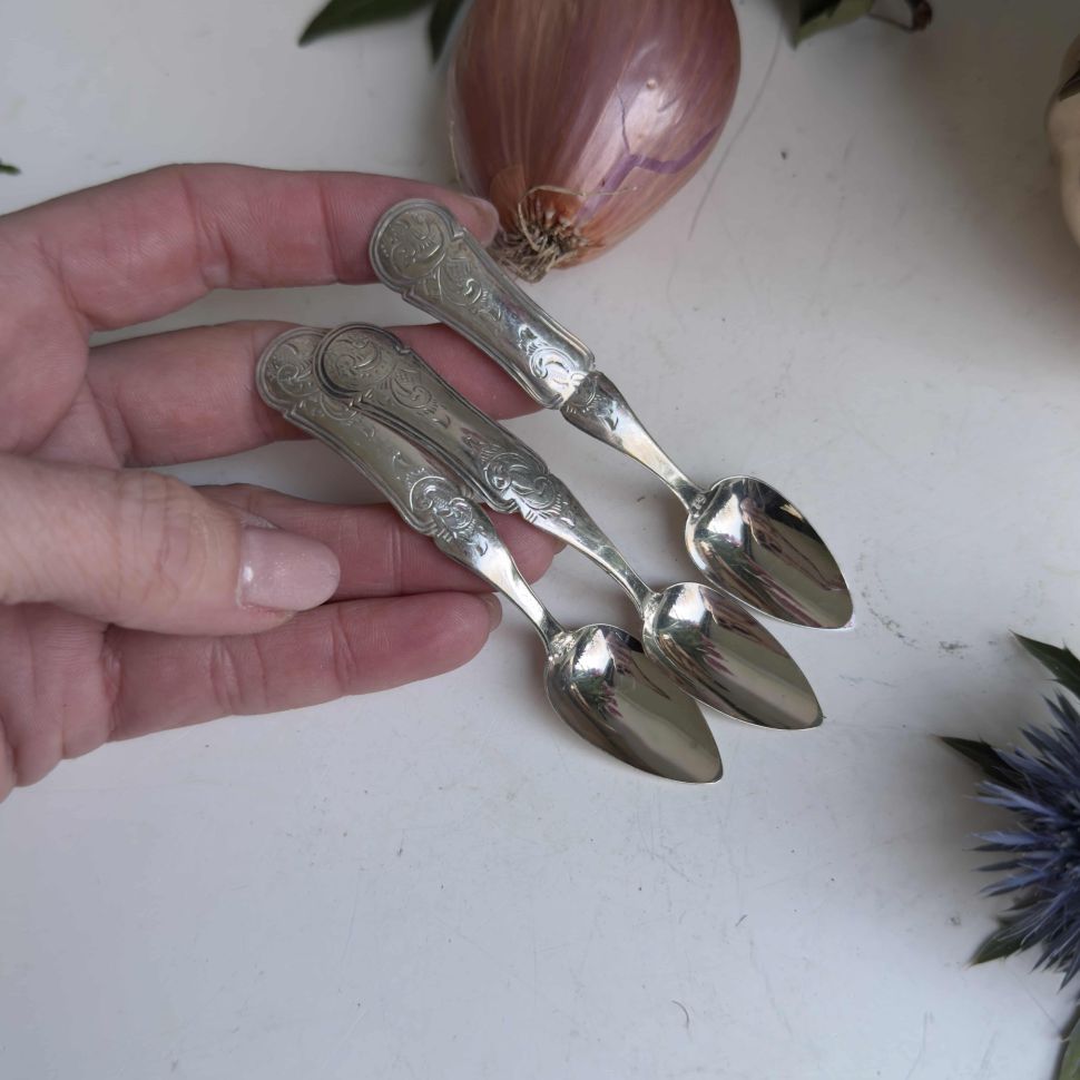 Ложка кофейная и для соли 10 см серебрение