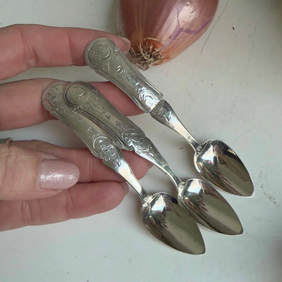 Ложка кофейная и для соли 10 см серебрение