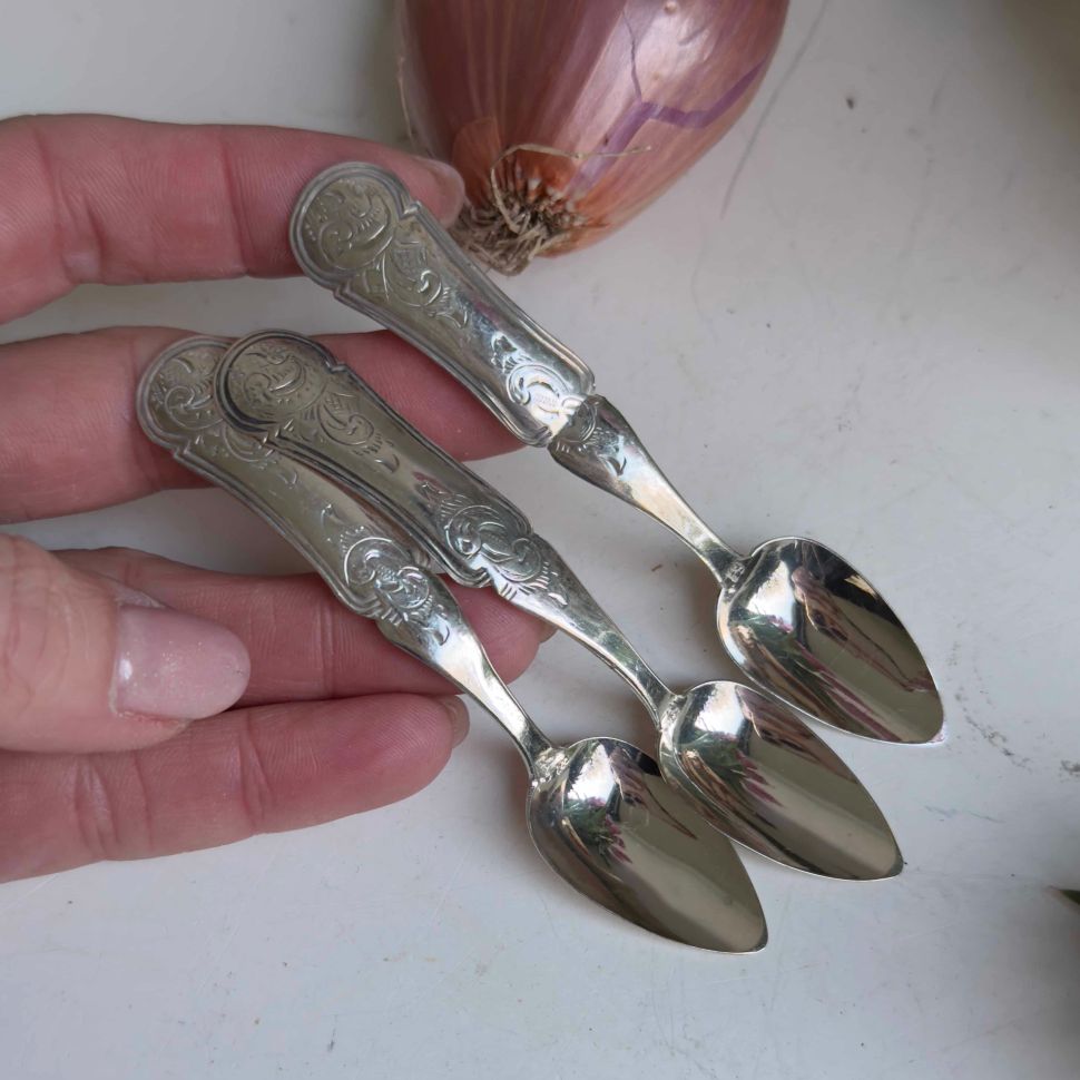 Ложка кофейная и для соли 10 см серебрение