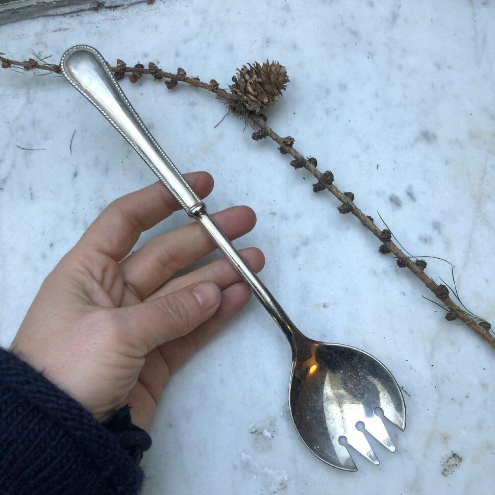 Ложка сервировочная 24 см мельхиор