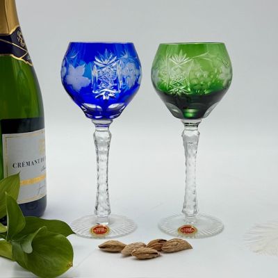 Бокалы набор 2 шт накладной хрусталь Сербия 1980-е гг 