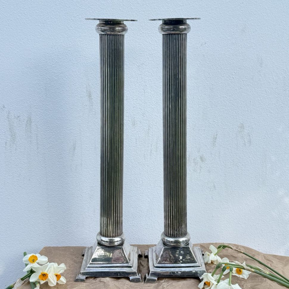 Подсвечник Колонна 53 см мельхиор серебрение