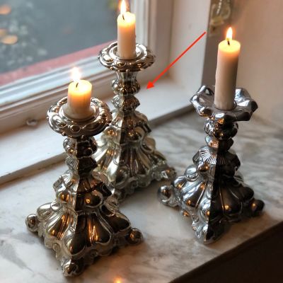 Подсвечник 17 см мельхиор 19 век