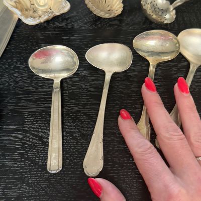 Ложка соусник перевертыш 13 см серебрение