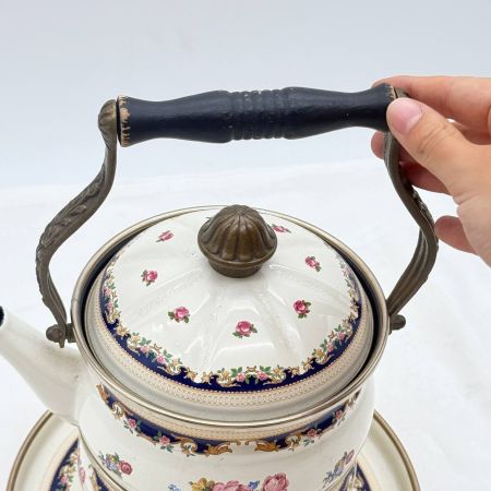 Чайник подставка поднос набор 3 предмета ASTA Германия эмаль  