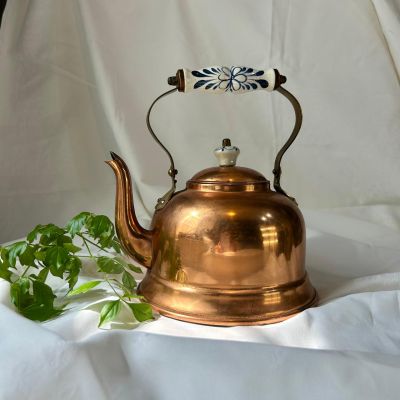 Чайник 1,5 л медь латунь с керамической ручкой Франция