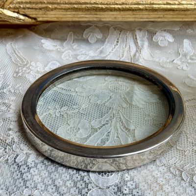 Блюдце поднос подставка 12 см стекло серебрение