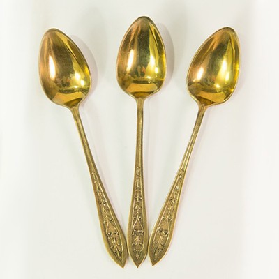 Ложка кофейная, по мельхиору