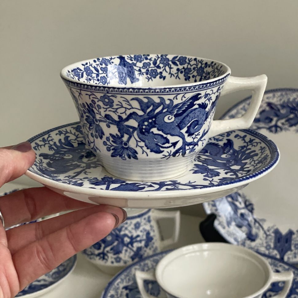 Чайная пара 200 мл Boch Freres la Louviere Dragon Бельгия