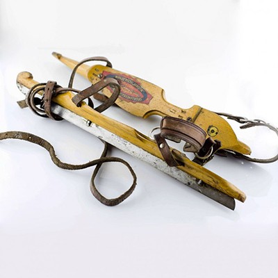 Коньки (пара) 60-е Голландия, дерево и кожа